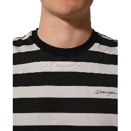 Black White Stripes Cotton Sleeveless T-shirt