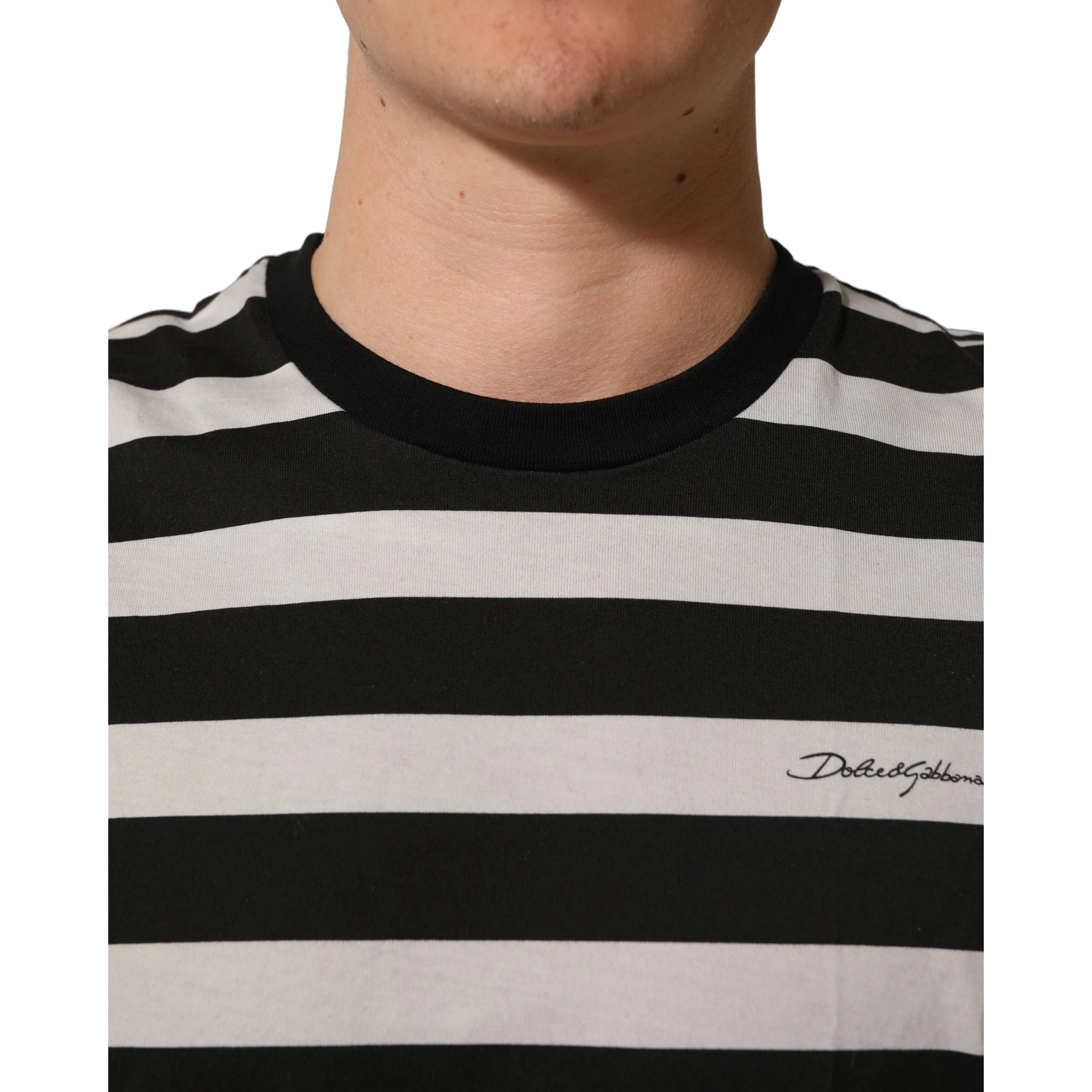 Black White Stripes Cotton Sleeveless T-shirt