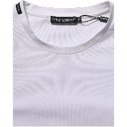 White Cotton Short Sleeves Crew Neck T-shirt
