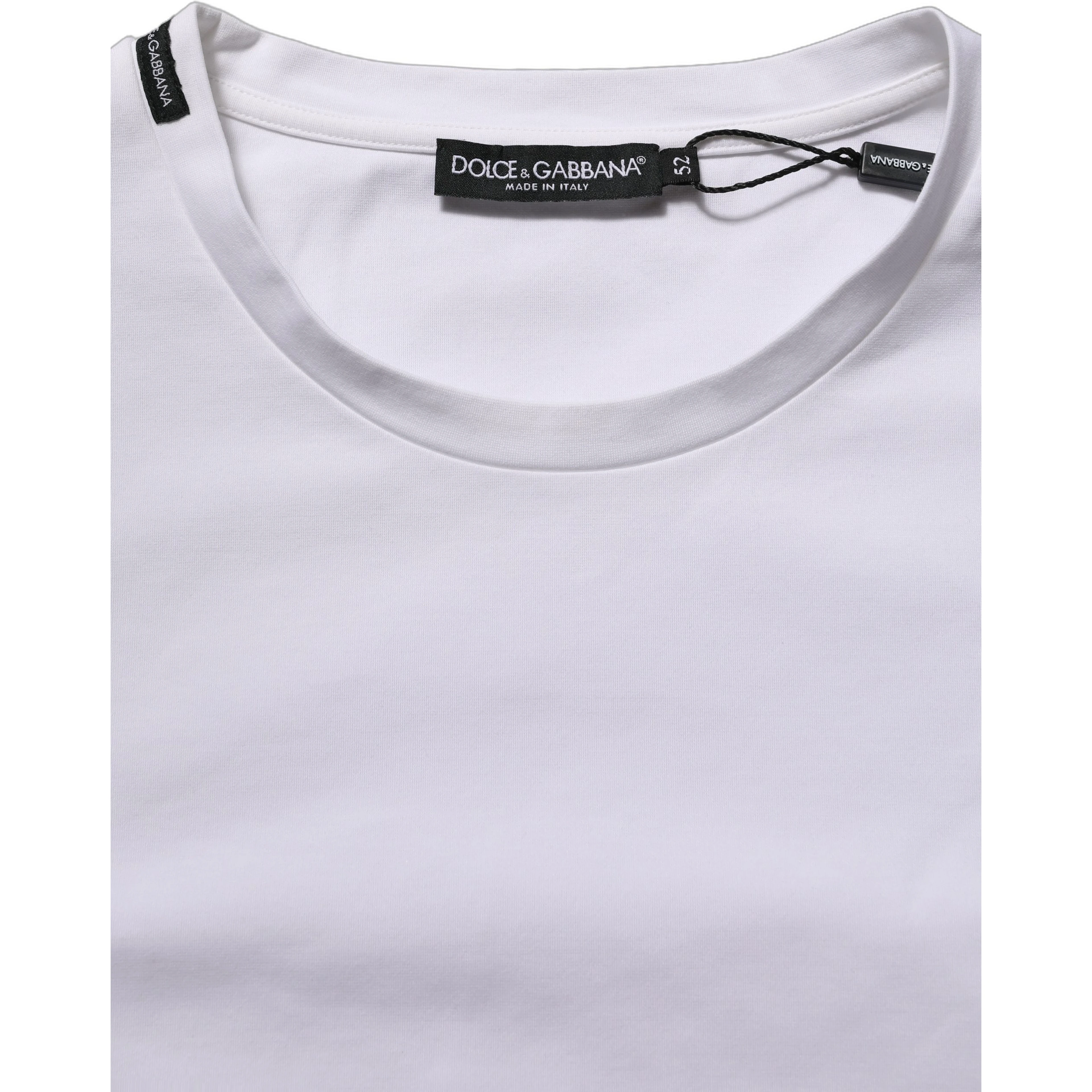 White Cotton Short Sleeves Crew Neck T-shirt