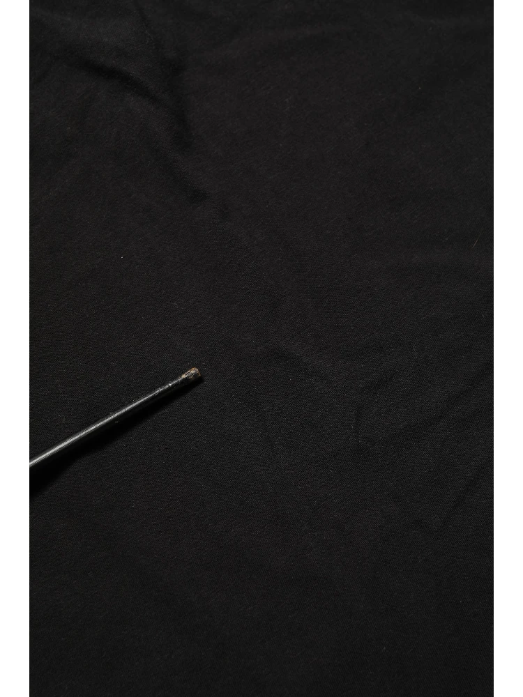 Black Cotton Short Sleeves CrewNeck T-shirt