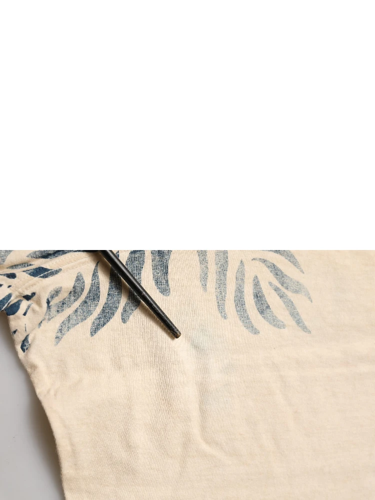 Beige Cotton Graphic Print Crew Neck T-shirt