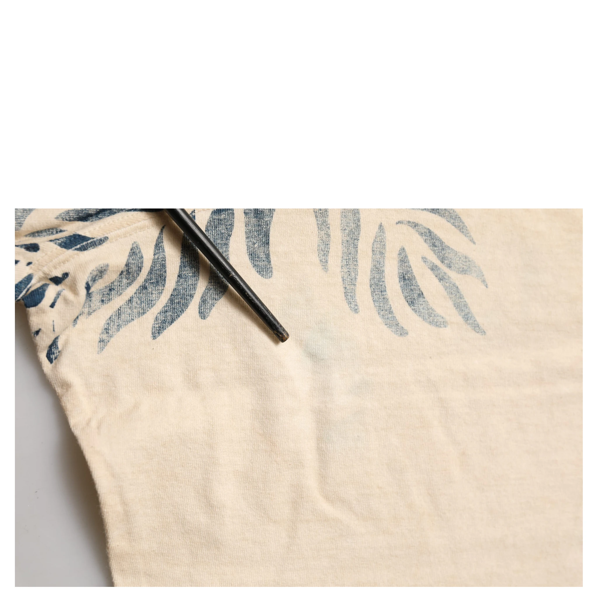 Beige Cotton Graphic Print Crew Neck T-shirt