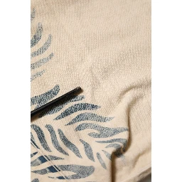 Beige Cotton Graphic Print Crew Neck T-shirt