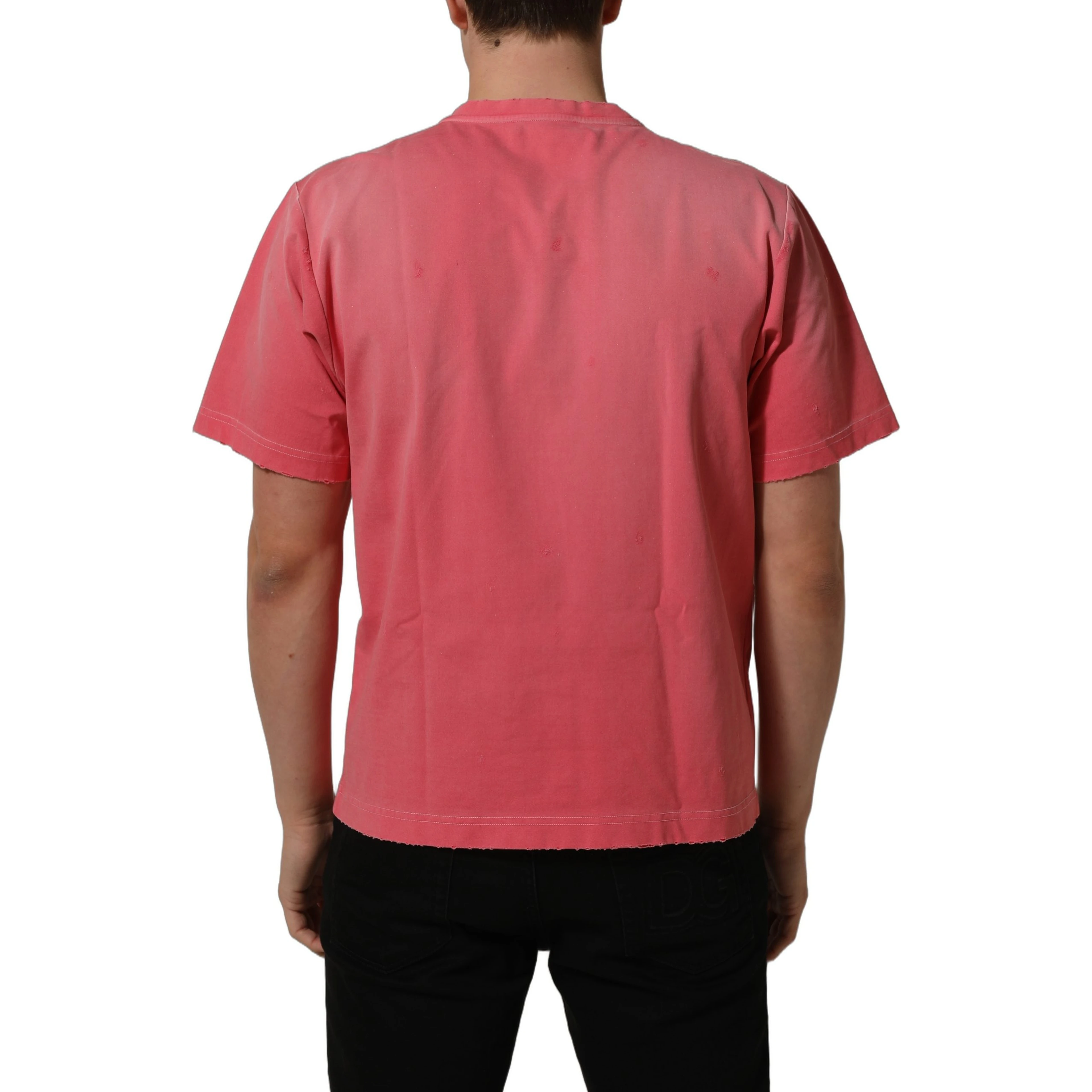 Pink Re-Edition Distressed Crew Neck T-shirt