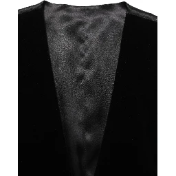 Black Wool Blend Waistcoat Formal Dress Vest