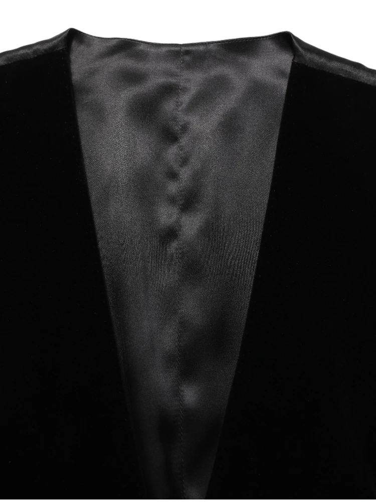 Black Wool Blend Waistcoat Formal Dress Vest