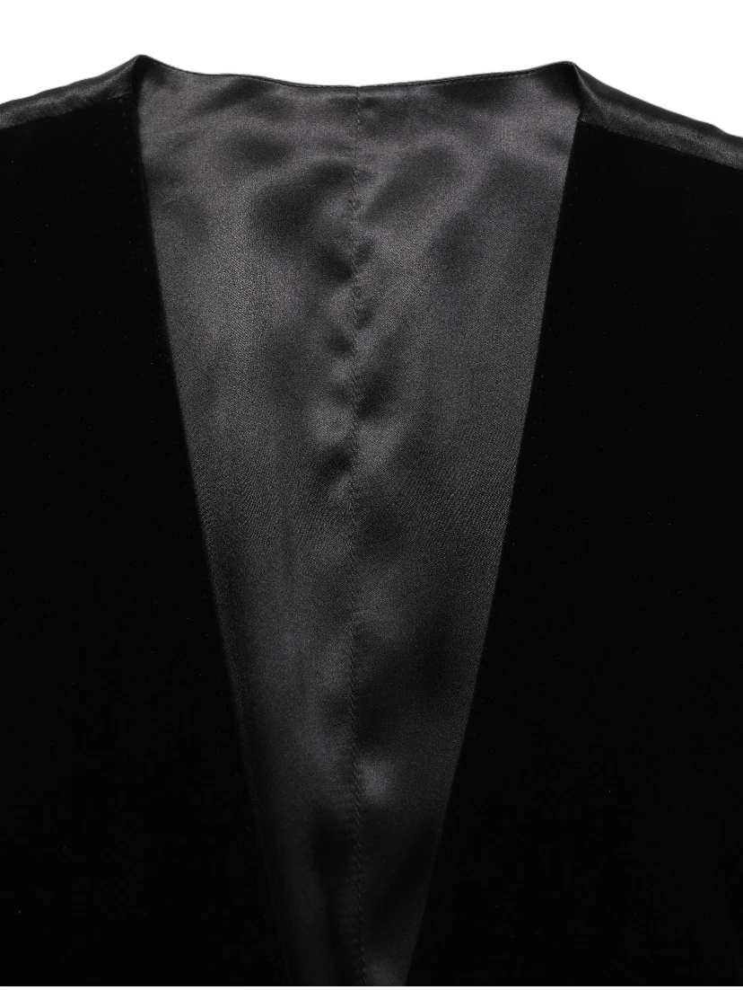 Black Wool Blend Waistcoat Formal Dress Vest