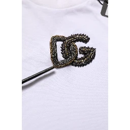White DG Logo Cotton Crew Neck Men T-shirt