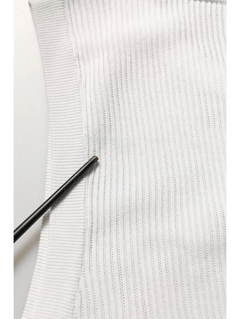 White Silk Crew Neck Sleeveless tank T-shirt
