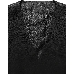 Black Wool Stretch Waistcoat Formal Dress Vest