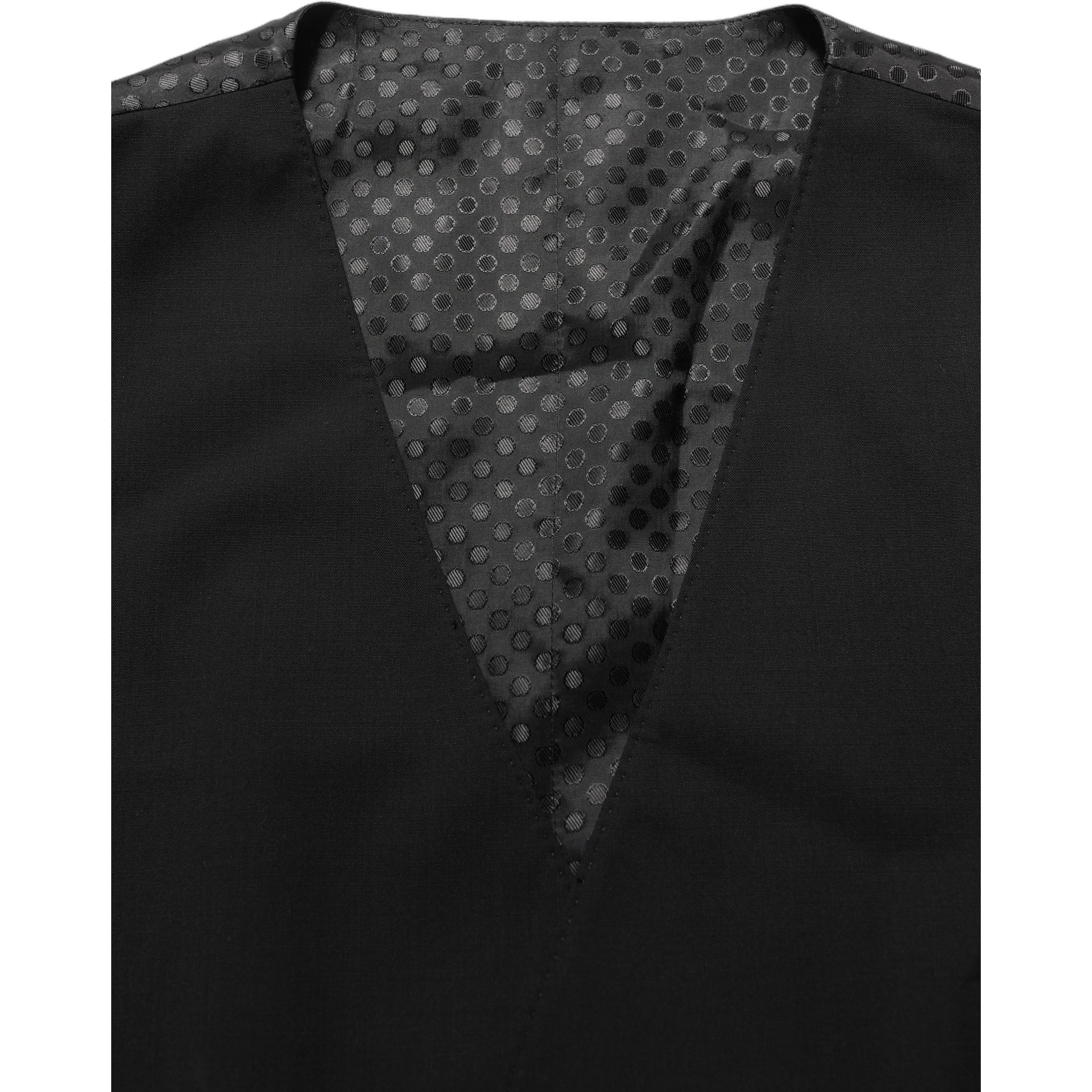 Black Wool Stretch Waistcoat Formal Dress Vest