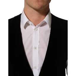 Black Wool Blend Waistcoat Formal Dress Vest