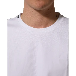 White Cotton Short Sleeves Crew Neck T-shirt
