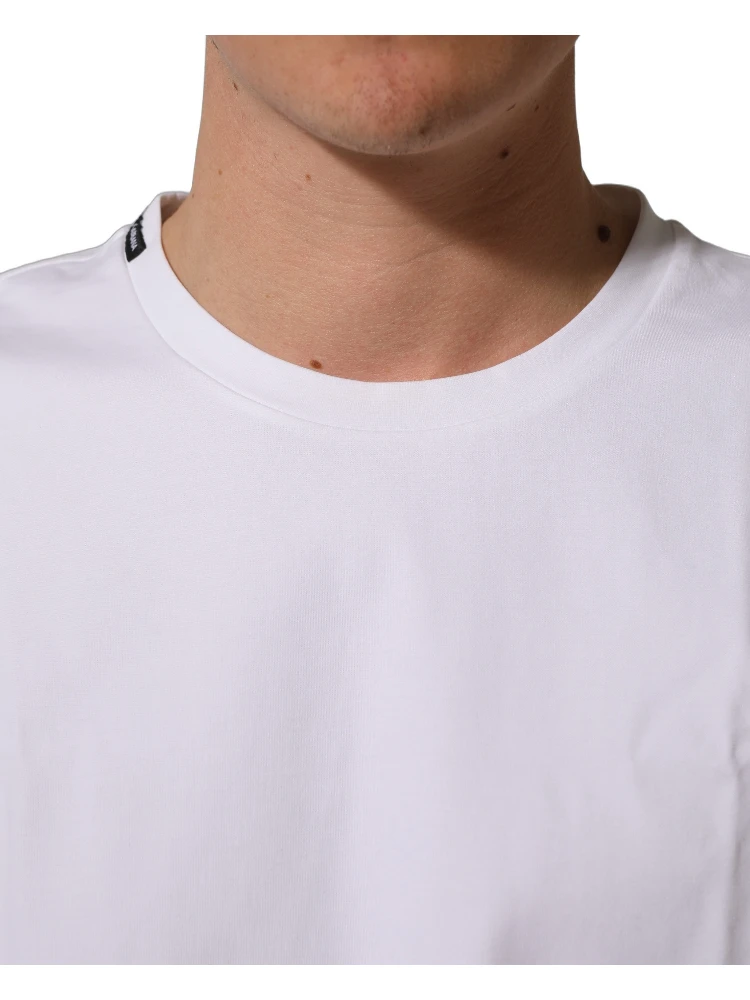 White Cotton Short Sleeves Crew Neck T-shirt alternative