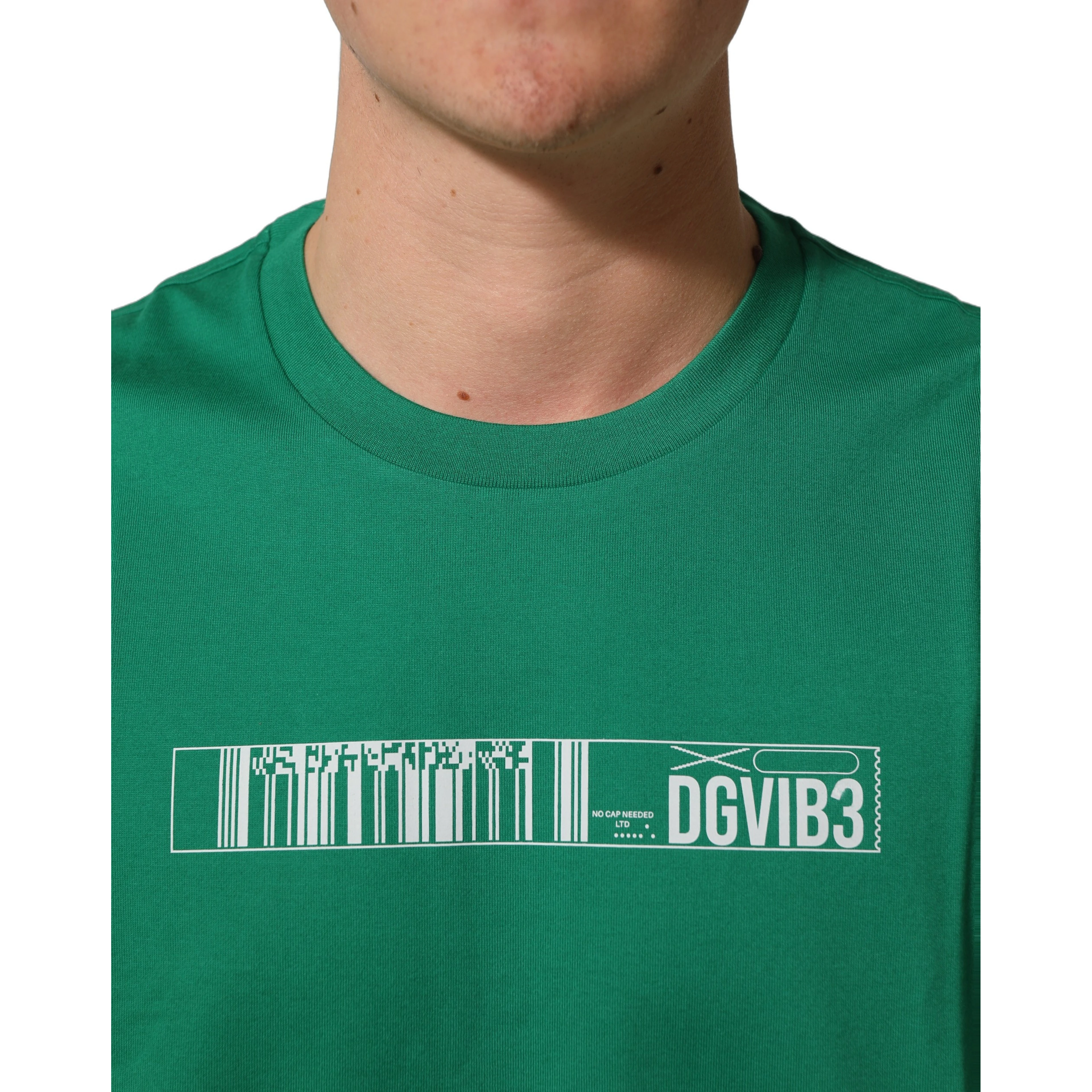 Green Cotton DGVIB3 Print Crew Neck T-shirt