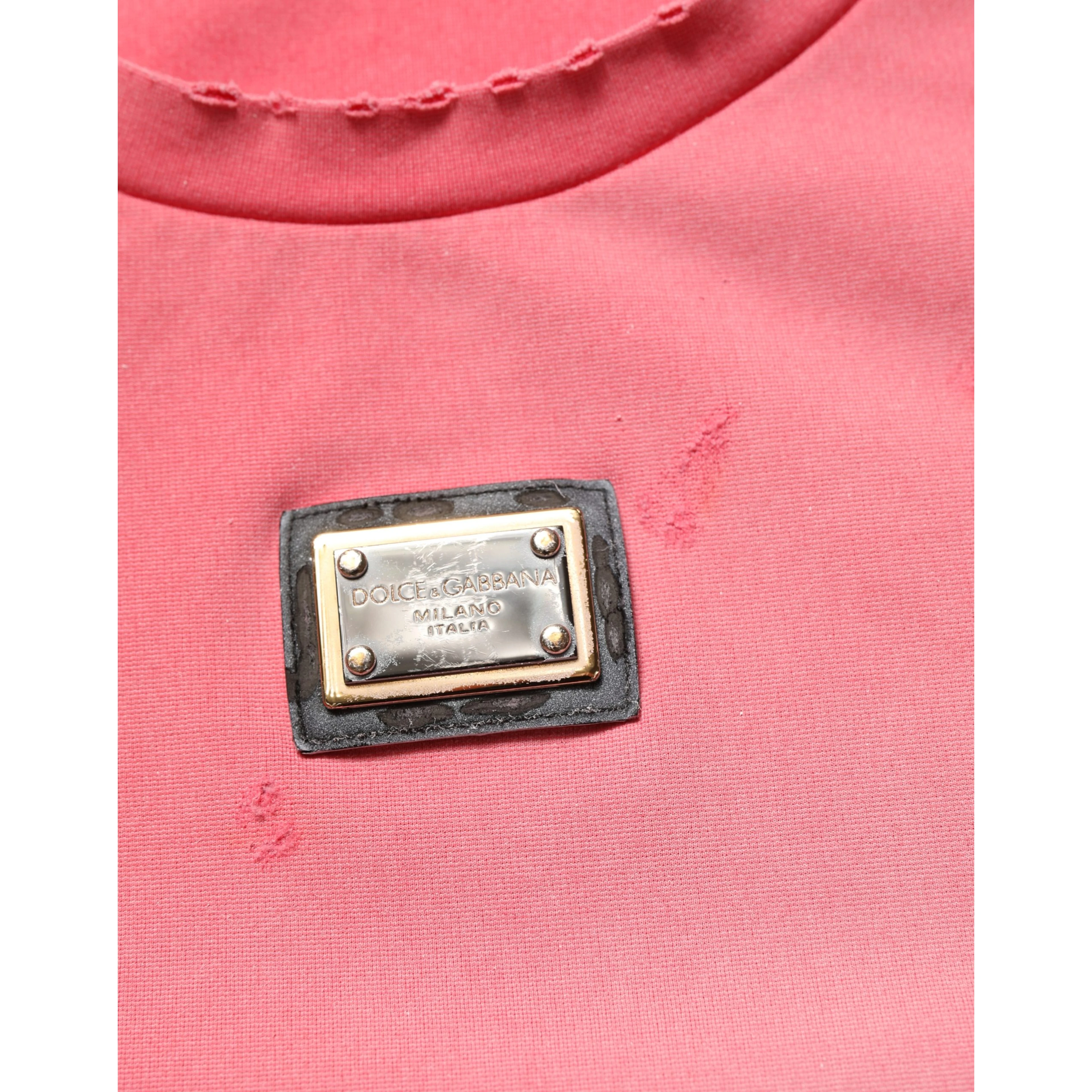 Pink Re-Edition Distressed Crew Neck T-shirt