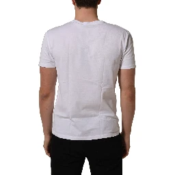 White DG Logo Print Short Sleeves Men T-shirt