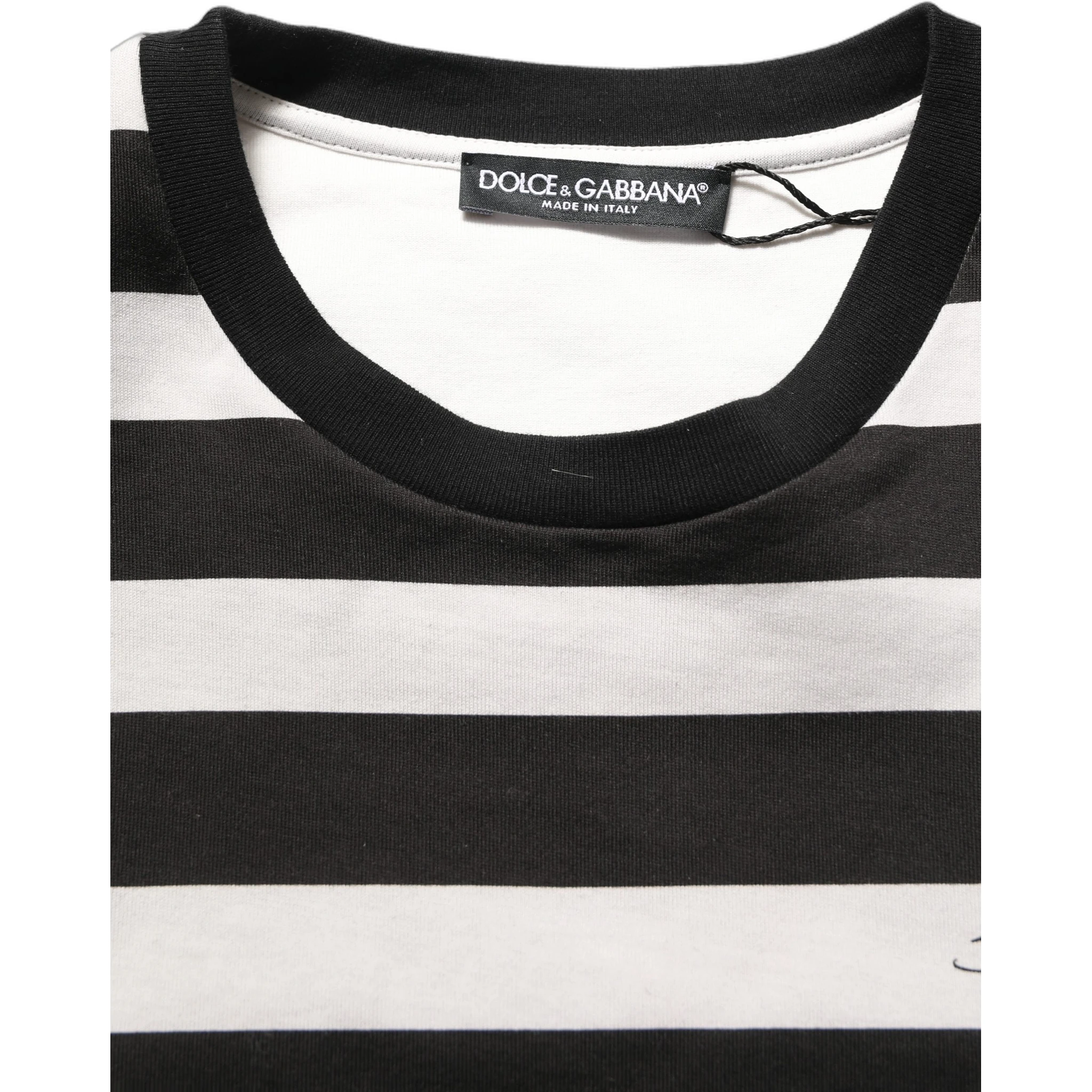 Black White Stripes Cotton Sleeveless T-shirt