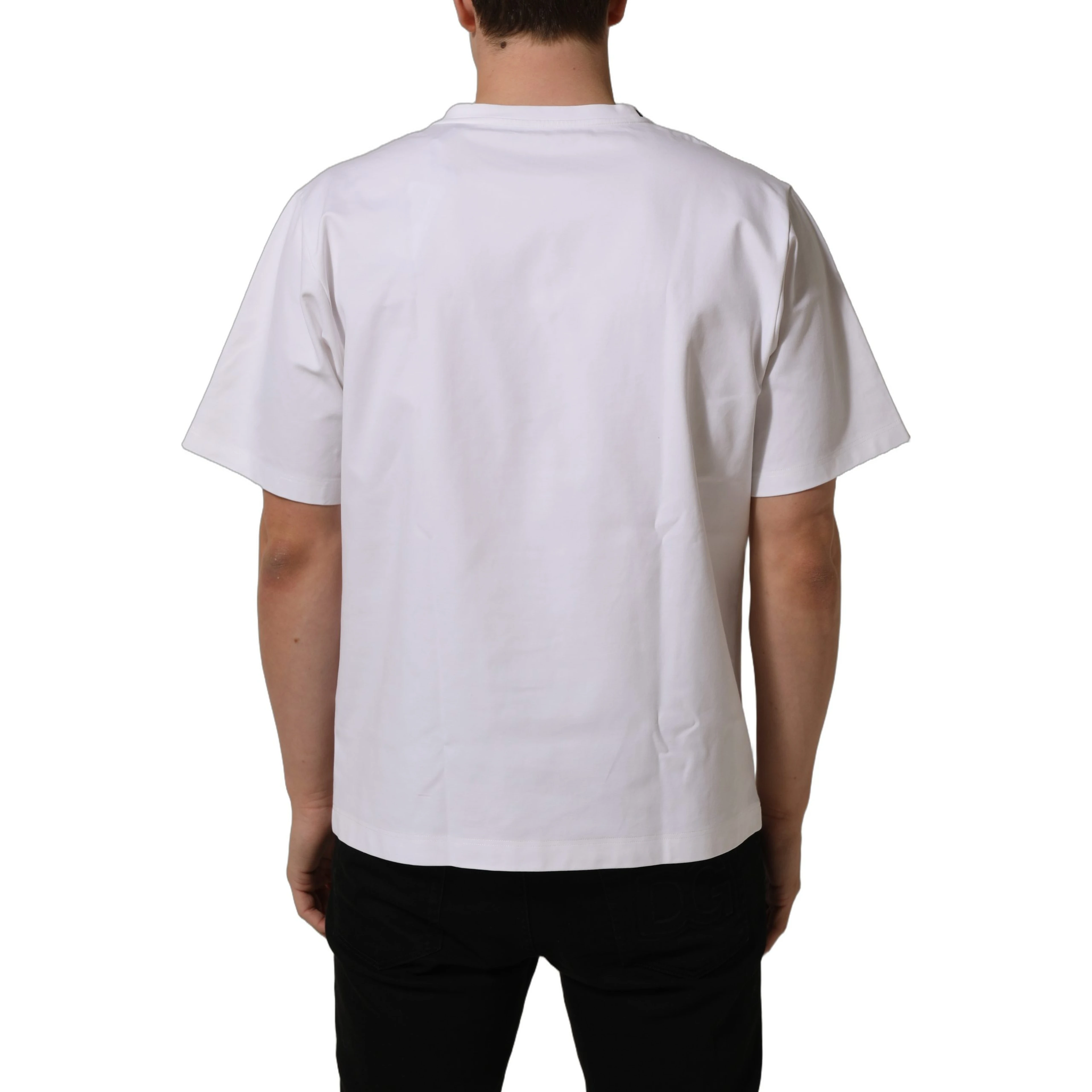 White Cotton Short Sleeves Crew Neck T-shirt