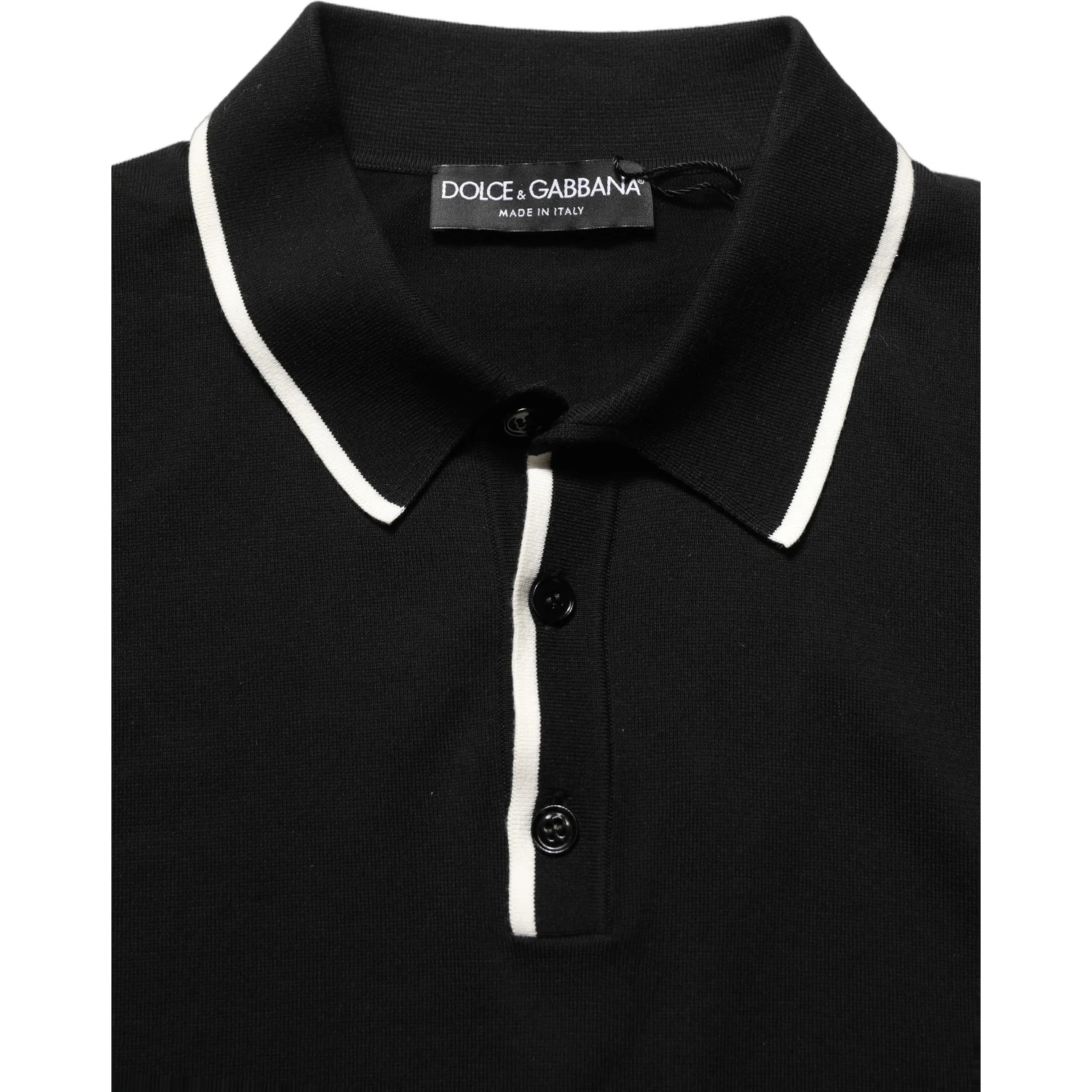 Black Cotton Collared Short Sleeves Polo T-shirt