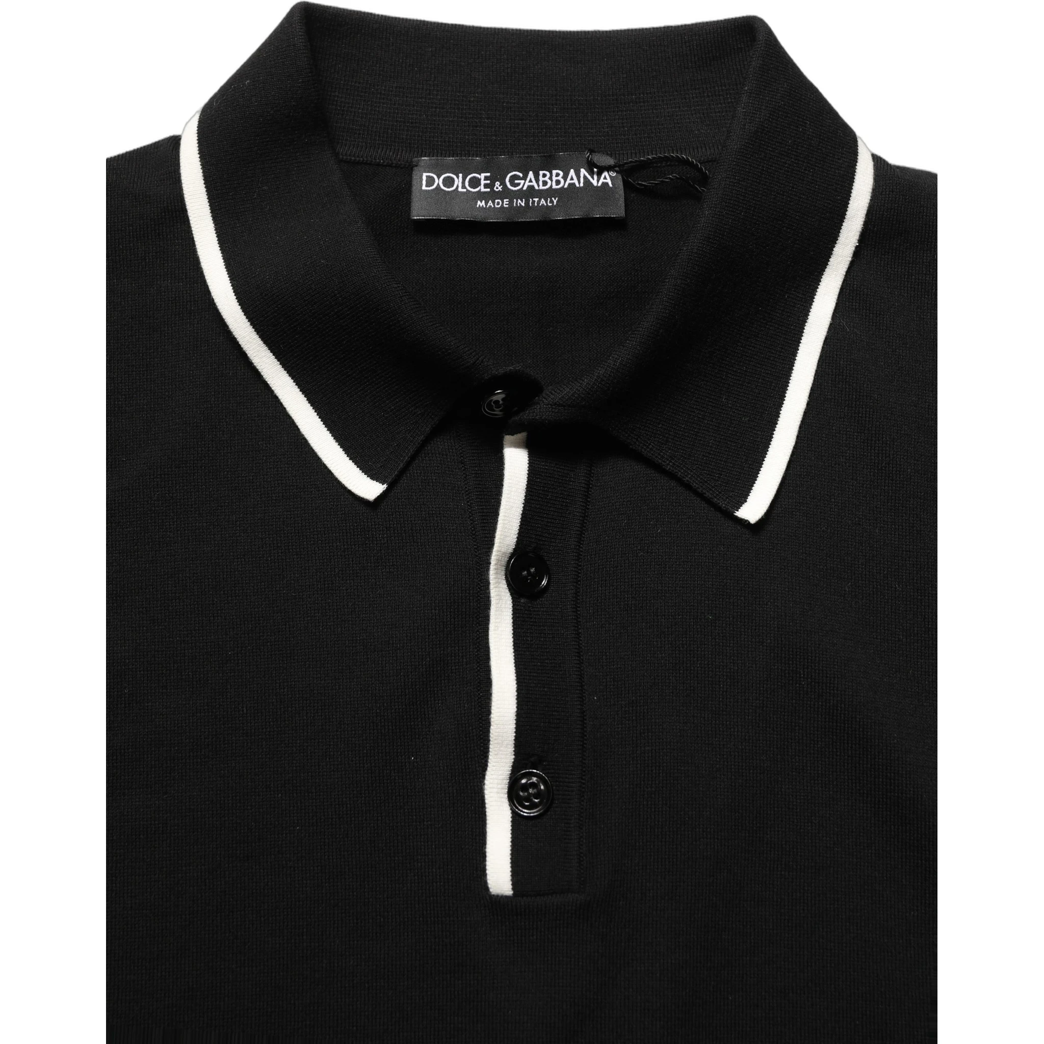 Black Cotton Collared Short Sleeves Polo T-shirt
