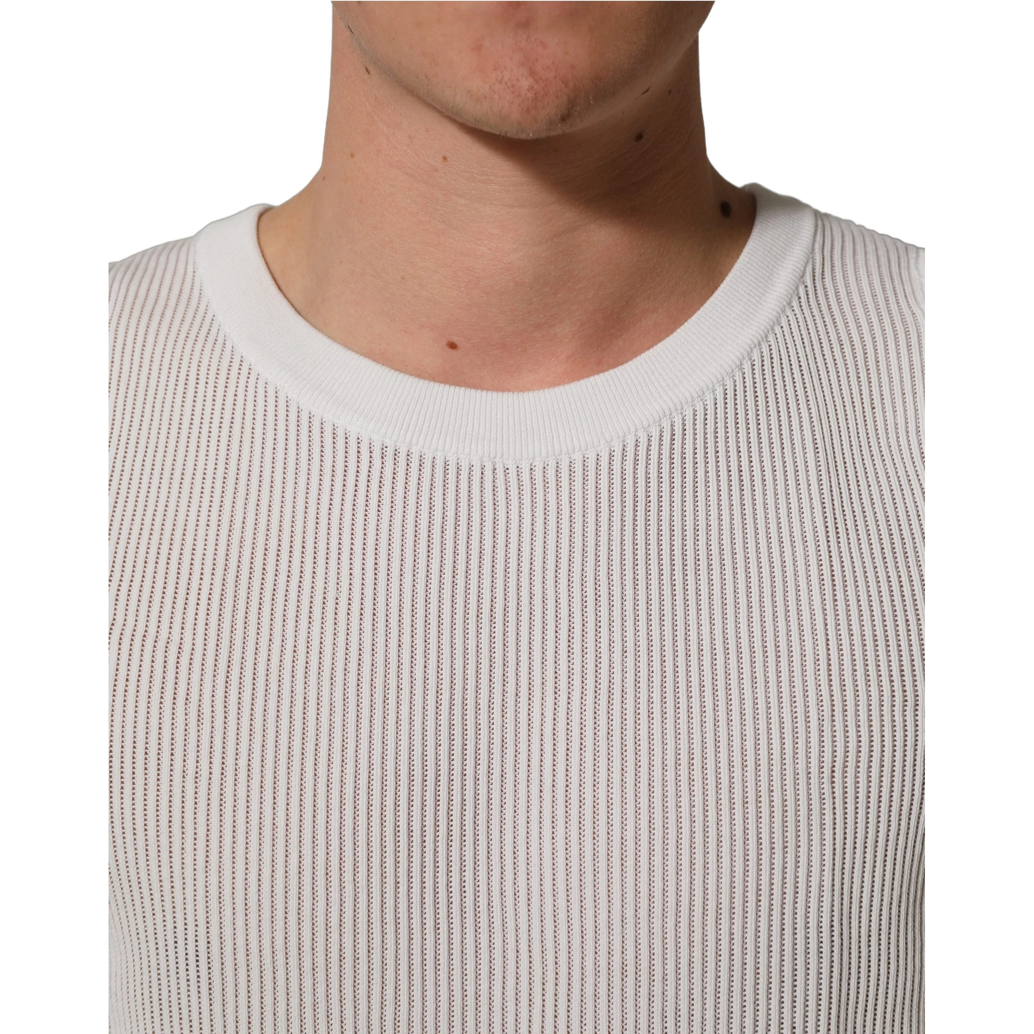 White Silk Crew Neck Sleeveless tank T-shirt