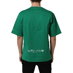 Green Cotton DGVIB3 Print Crew Neck T-shirt