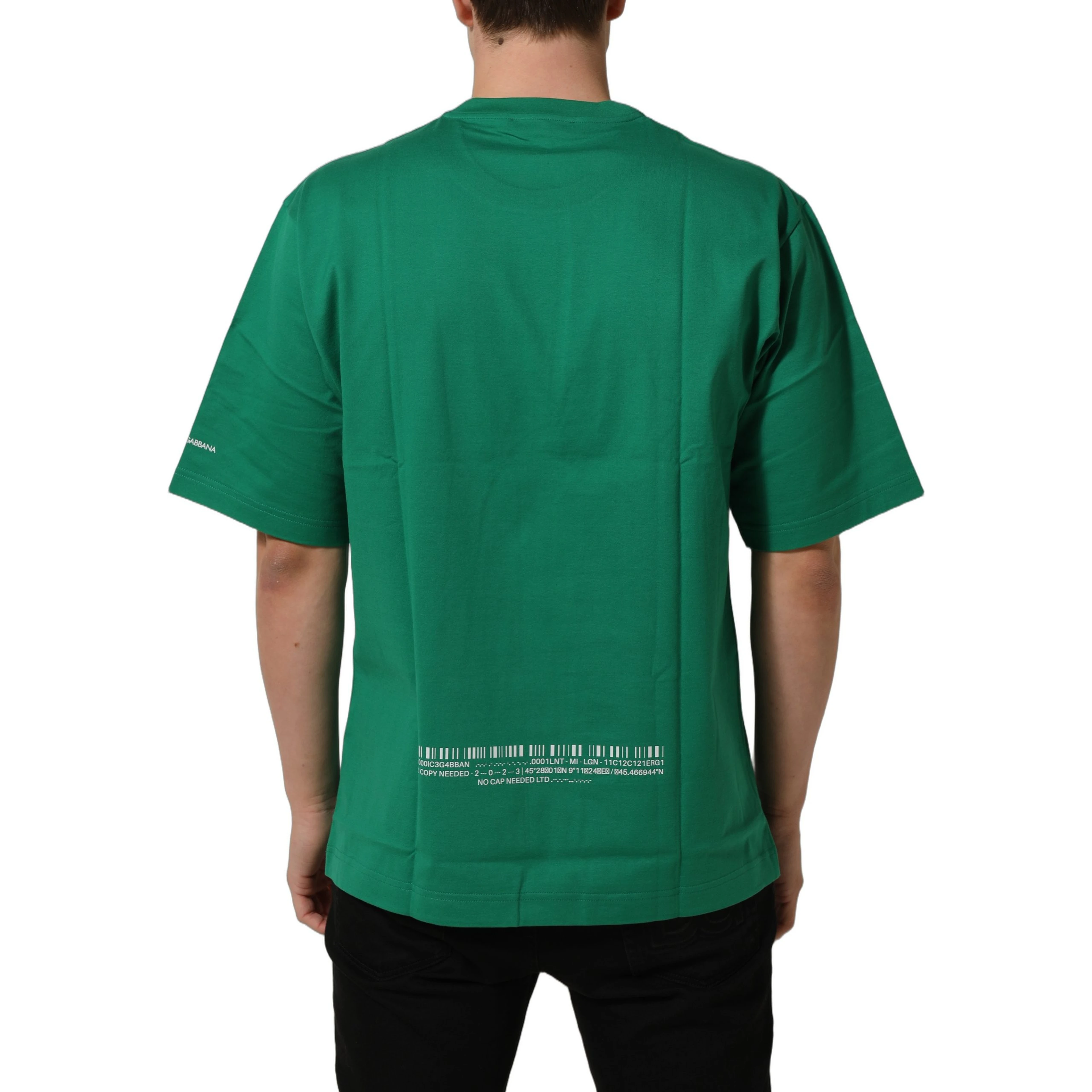 Green Cotton DGVIB3 Print Crew Neck T-shirt