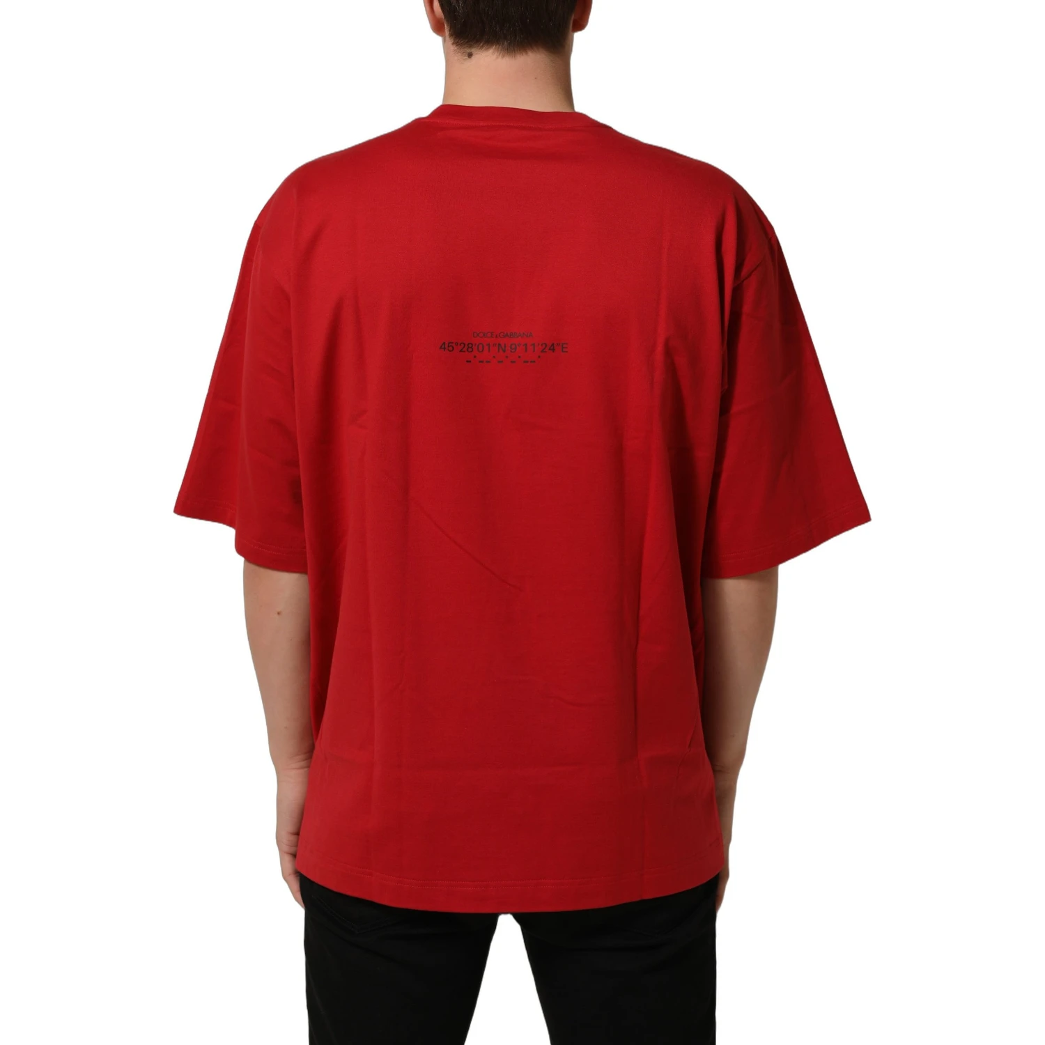 Red Cotton Graphic Print Crew Neck T-shirt