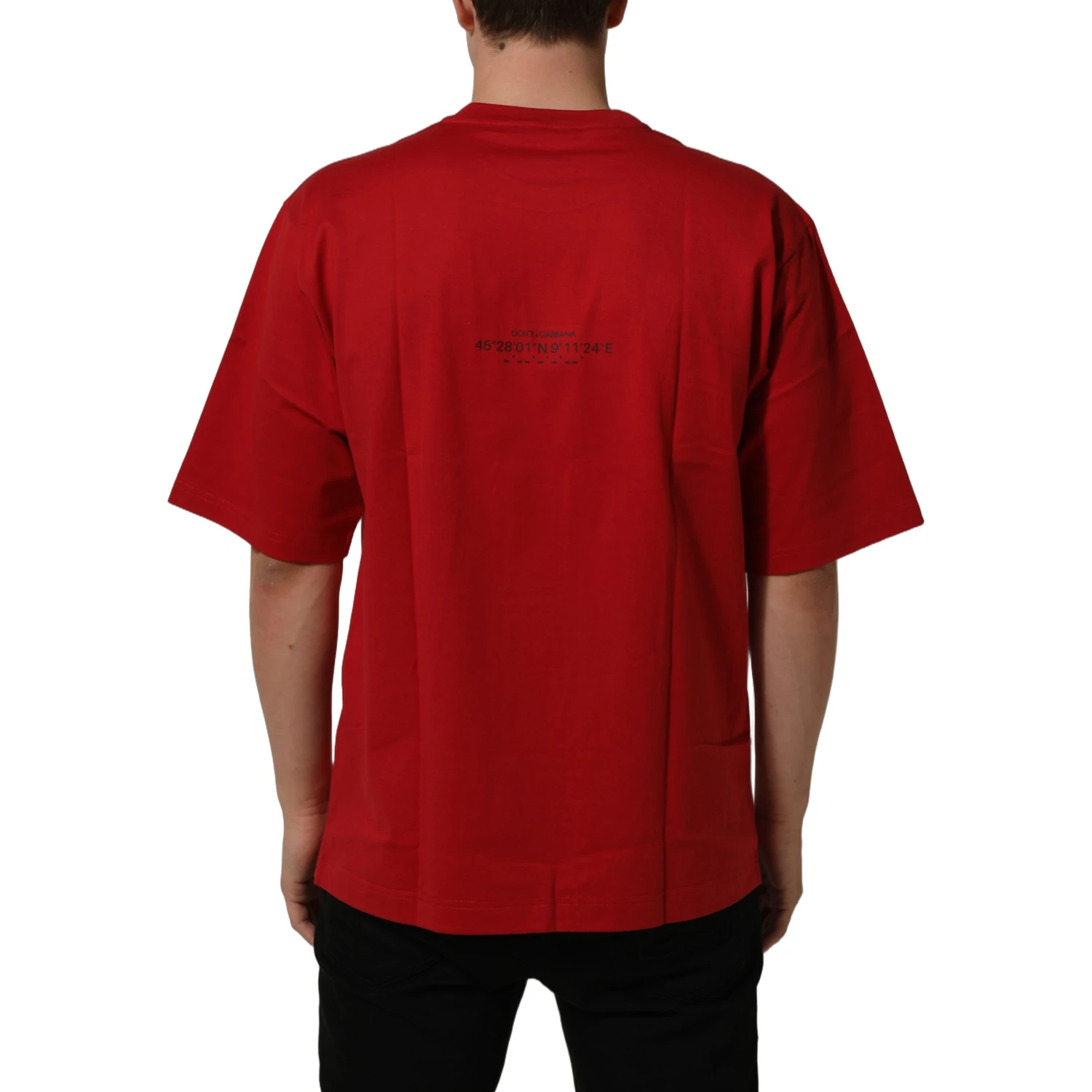 Red Cotton Graphic Print Crew Neck T-shirt