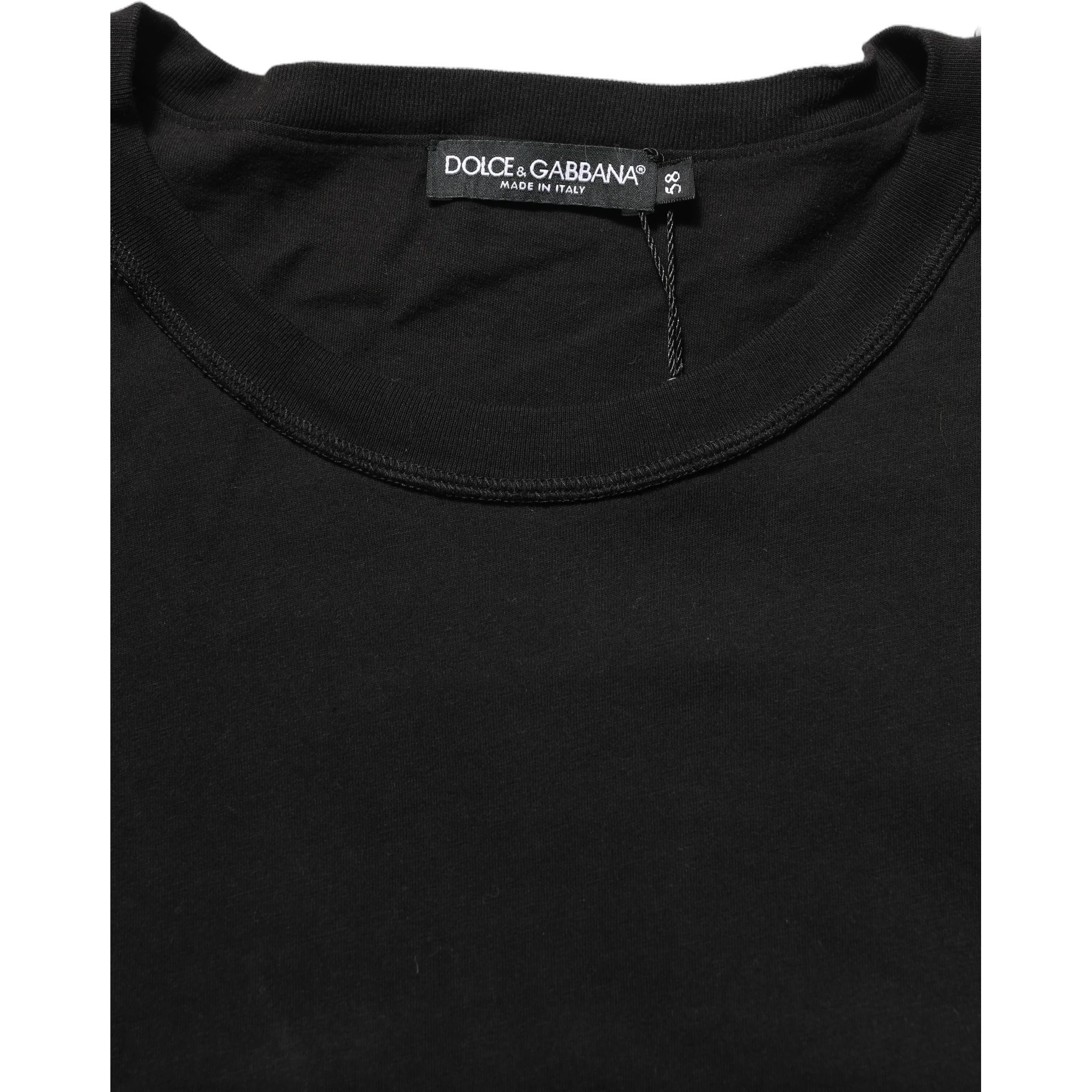 Black Cotton Short Sleeves CrewNeck T-shirt