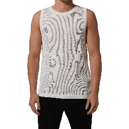 White Silk Crew Neck Sleeveless tank T-shirt