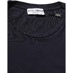 Black Cotton Short Sleeves Crew Neck T-shirt
