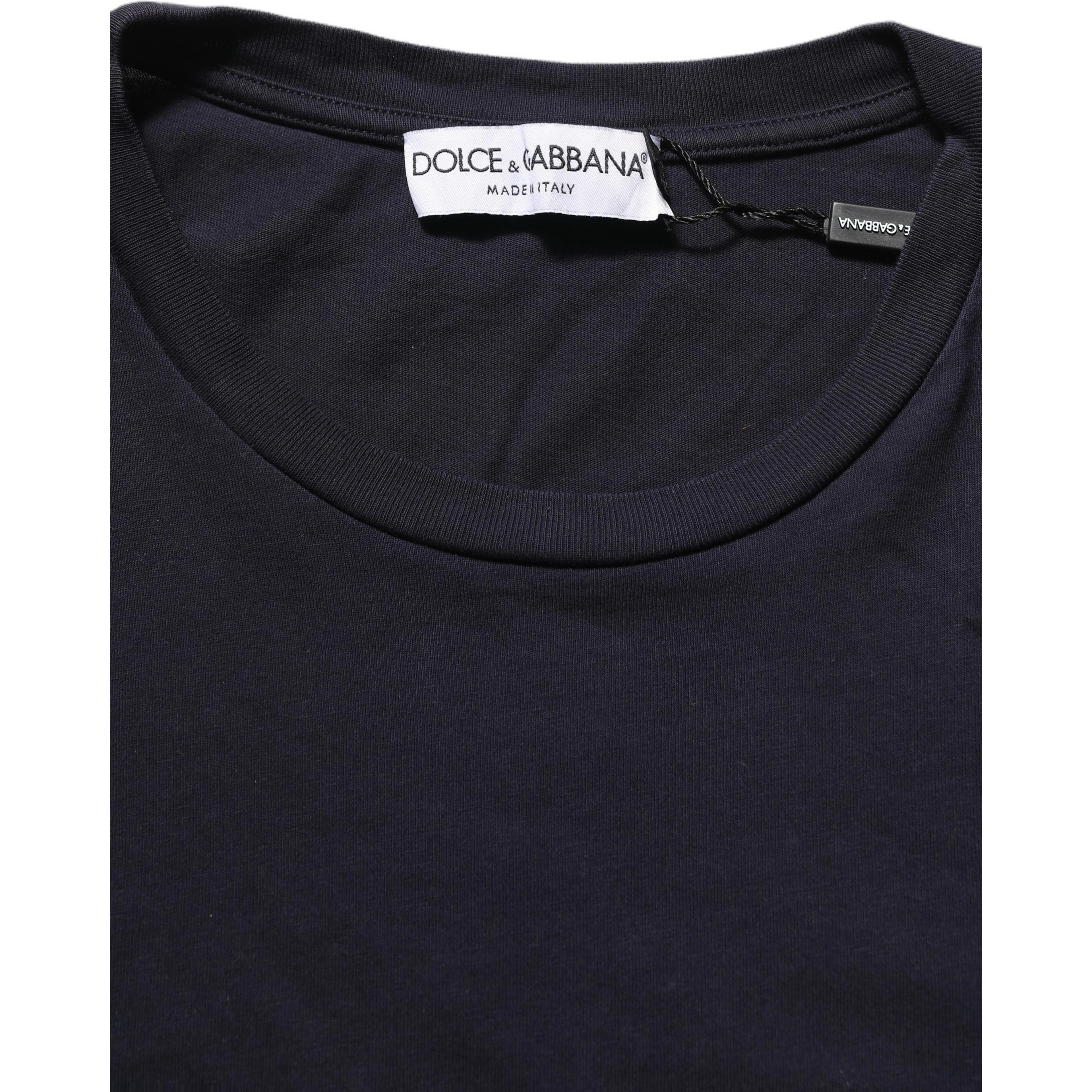 Black Cotton Short Sleeves Crew Neck T-shirt