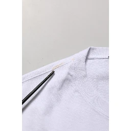 White Blue Stripe Cotton Short Sleeve T-shirt