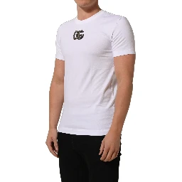 White DG Logo Cotton Crew Neck Men T-shirt