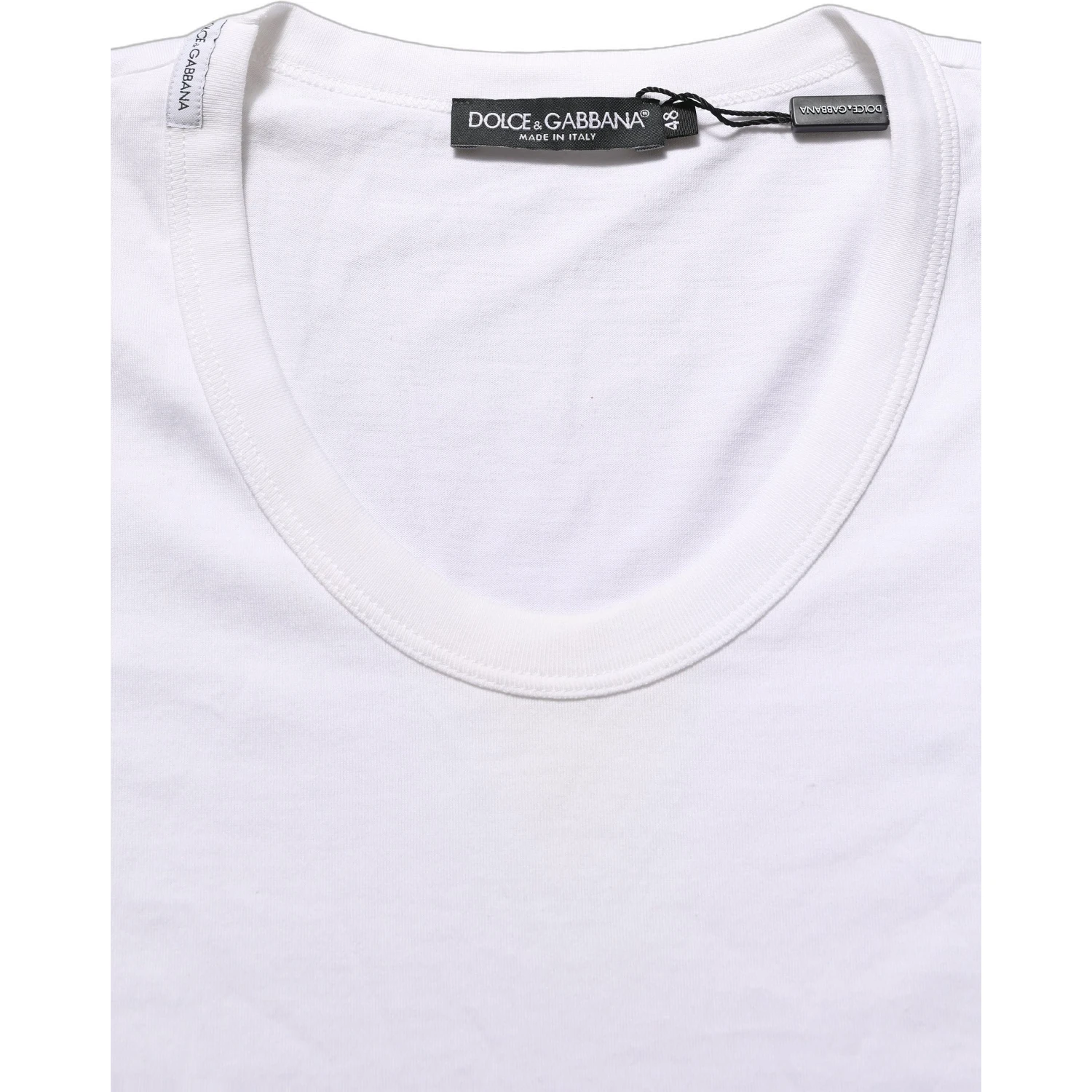 White Cotton Short Sleeve Round Neck T-shirt