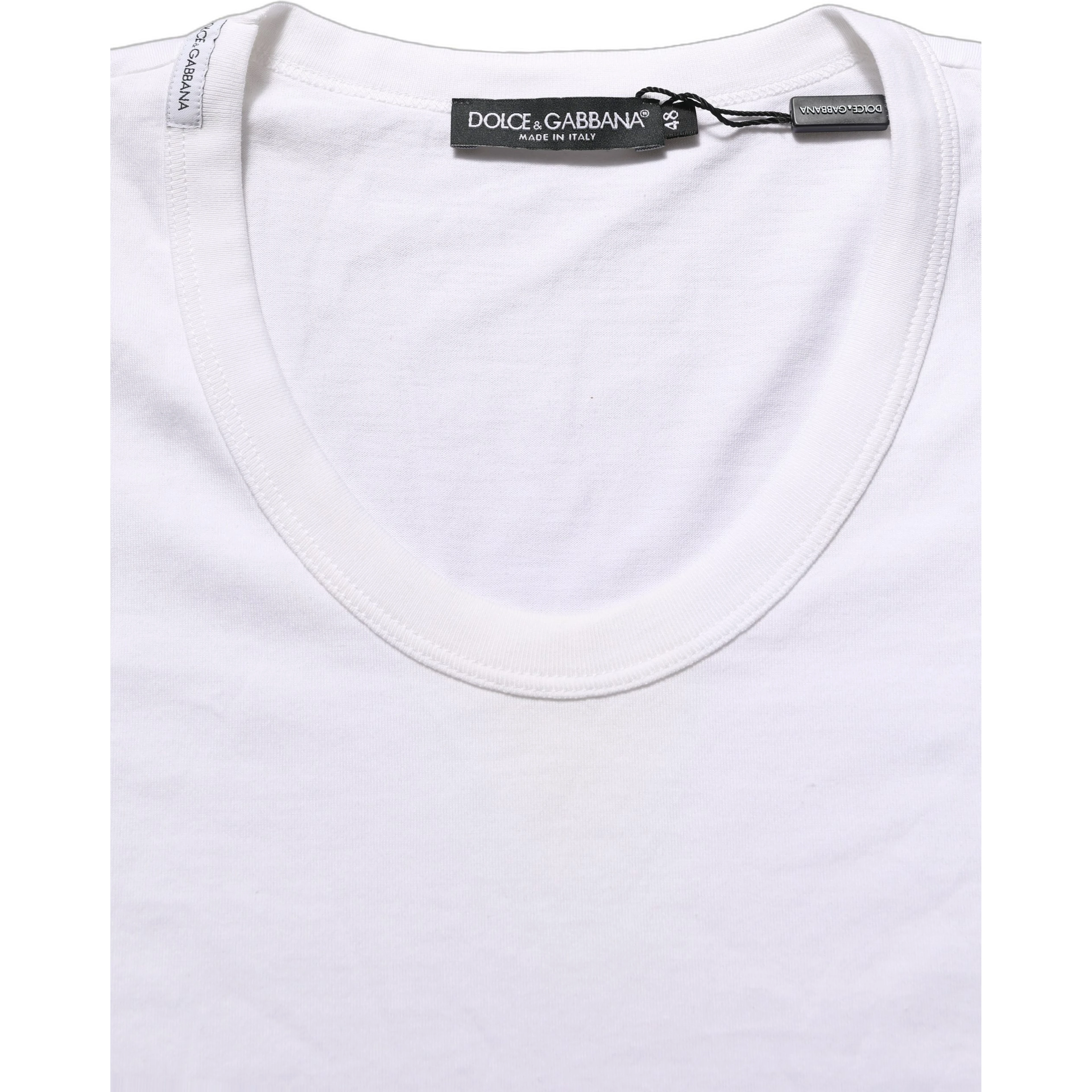 White Cotton Short Sleeve Round Neck T-shirt