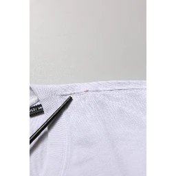 White Blue Stripe Cotton Short Sleeve T-shirt