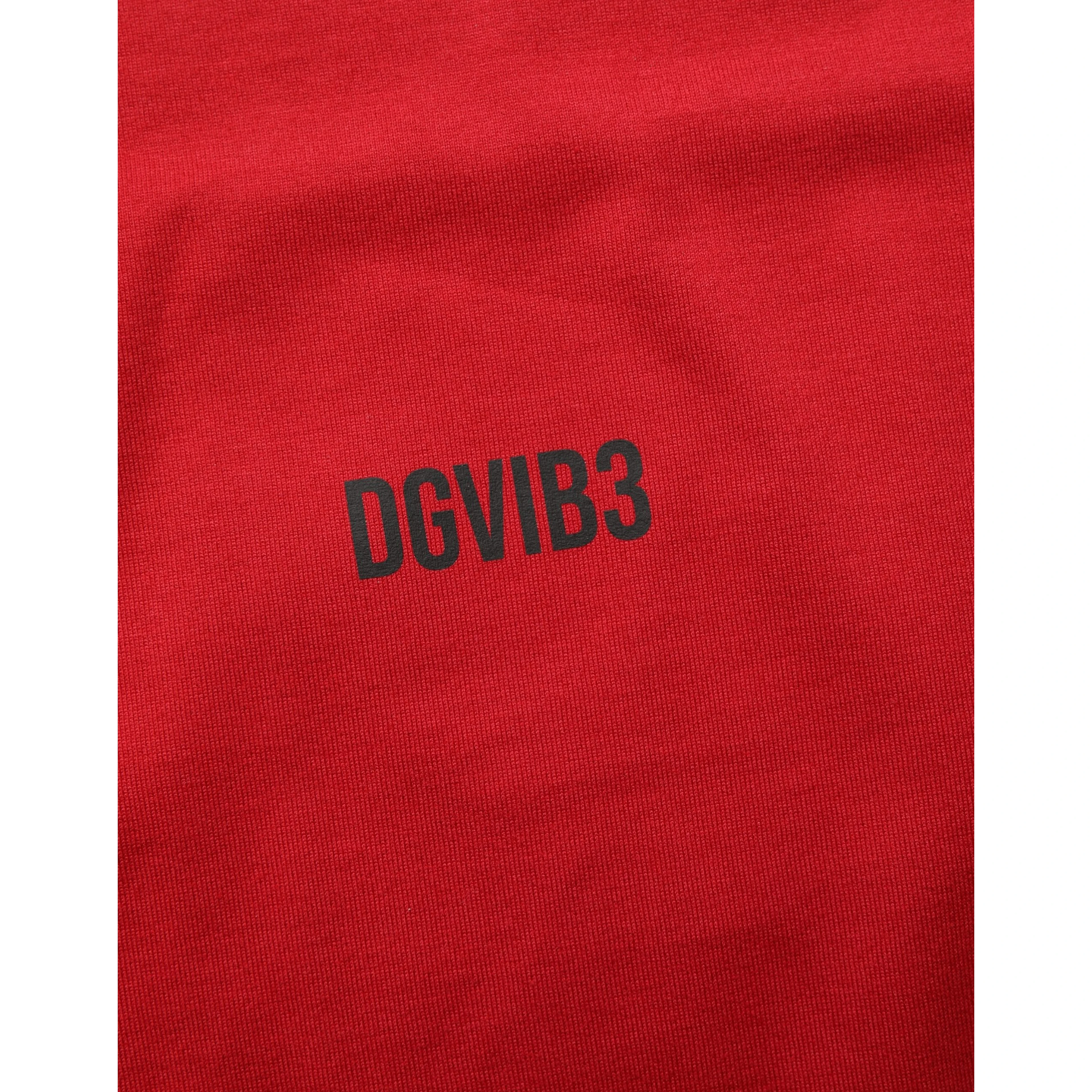 Red Cotton Graphic Print Crew Neck T-shirt
