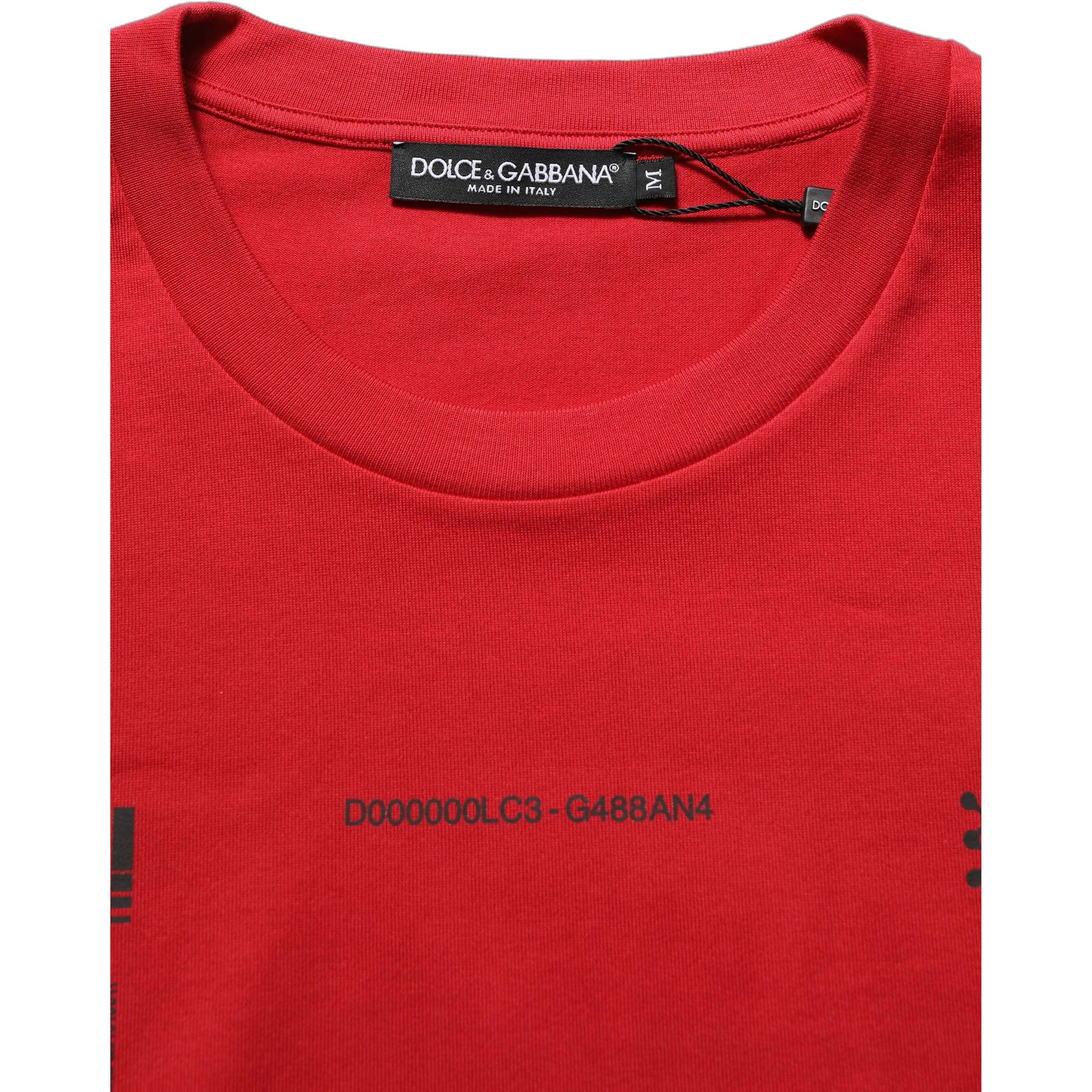 Red Cotton Graphic Print Crew Neck T-shirt