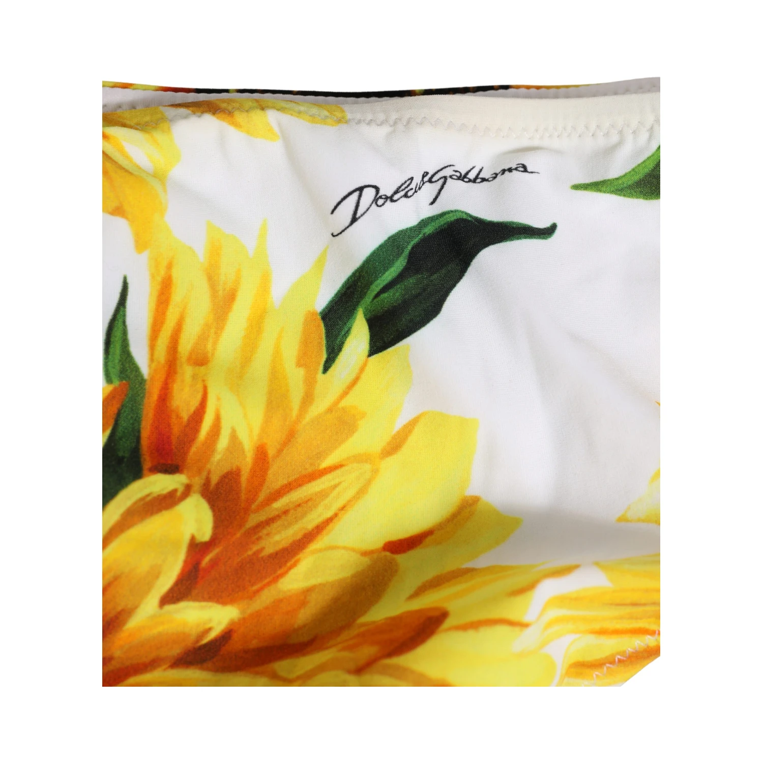 Yellow Nylon Sunflower Bikini Bottom Swimwear