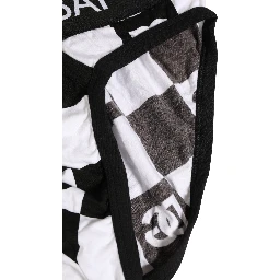 Black White Logo Checkered Midi Brief Underwear