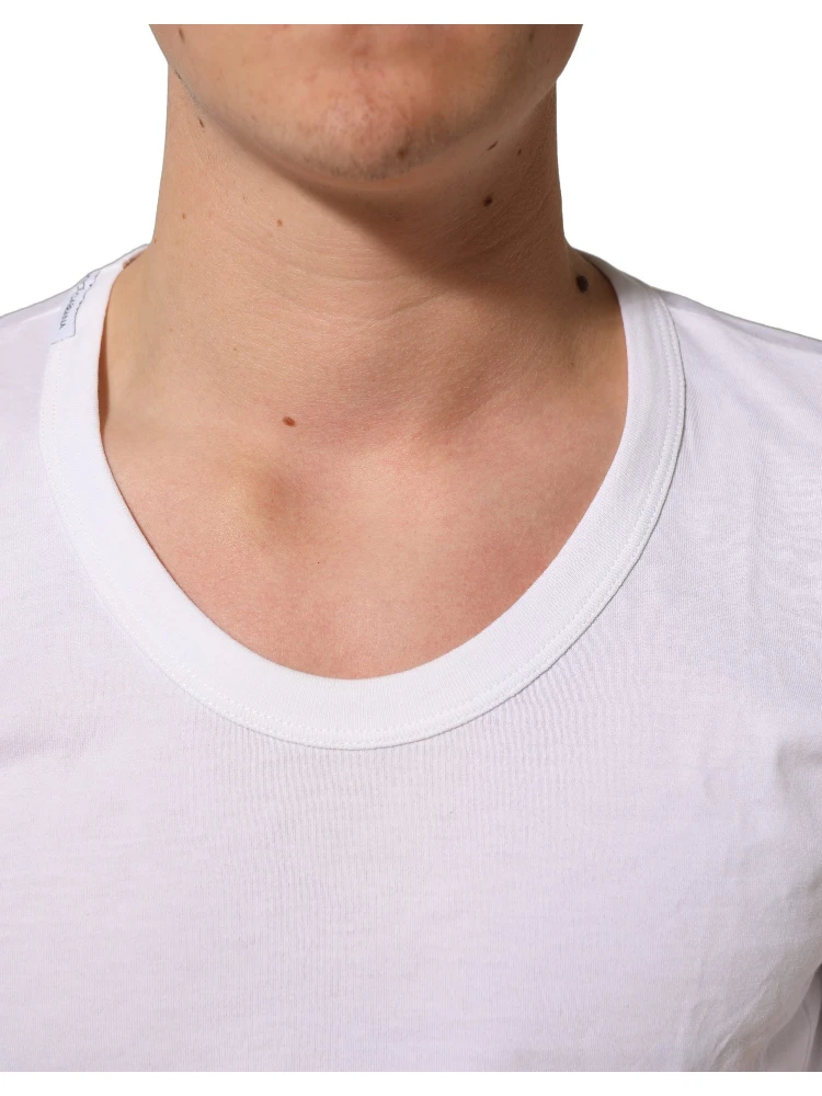 White Cotton Short Sleeve Round Neck T-shirt alternative