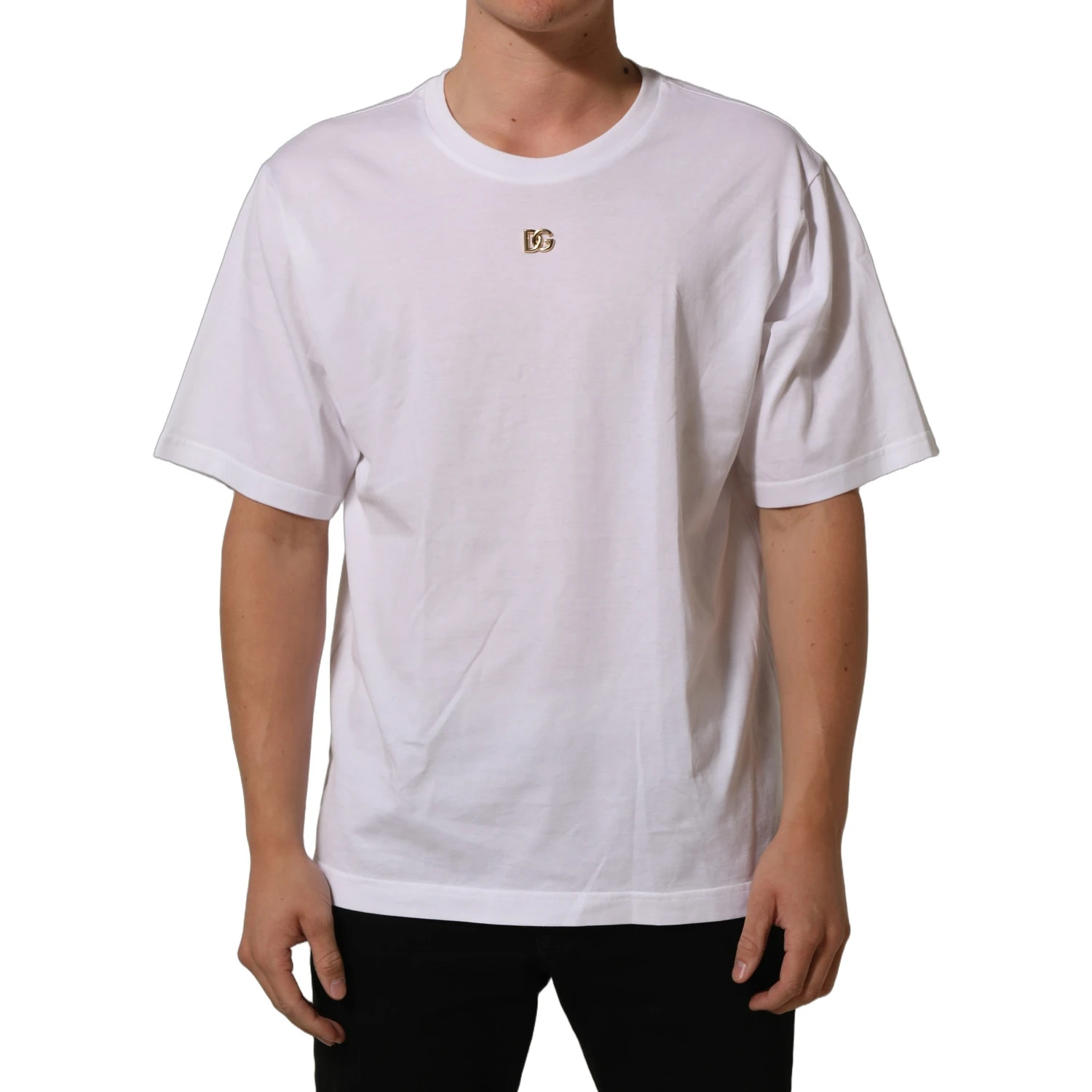 White Metal DG Logo Short Sleeves T-shirt