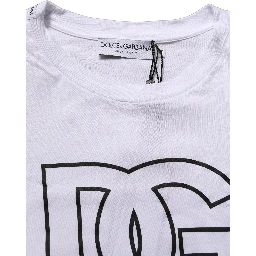 White DG Logo Print Short Sleeves Men T-shirt