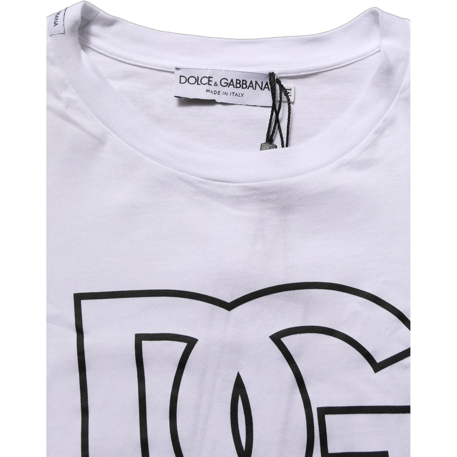White DG Logo Print Short Sleeves Men T-shirt