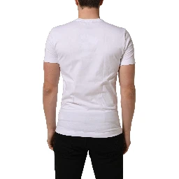 White DG Logo Cotton Crew Neck Men T-shirt