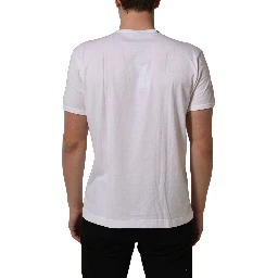 White Cotton Short Sleeves CrewNeck T-shirt